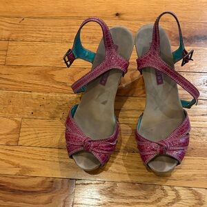 Marc Jacobs Purple and Blue Wood Heels